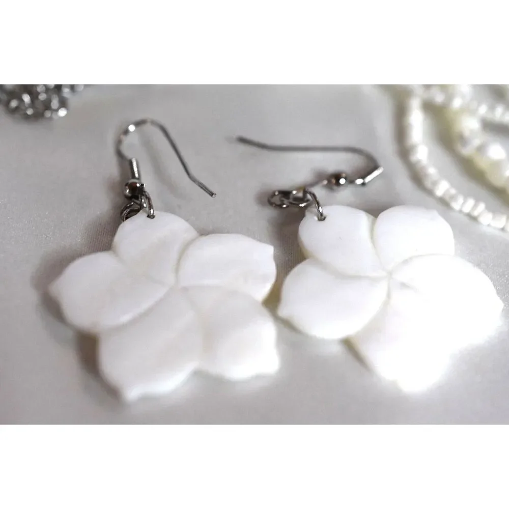 Aloha (love, peace, compassion) Mother Of Pearl Shell Earrings & 20